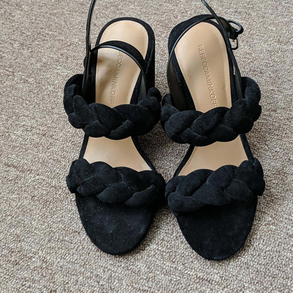 Rebecca minkoff black suede sandals size 5.5